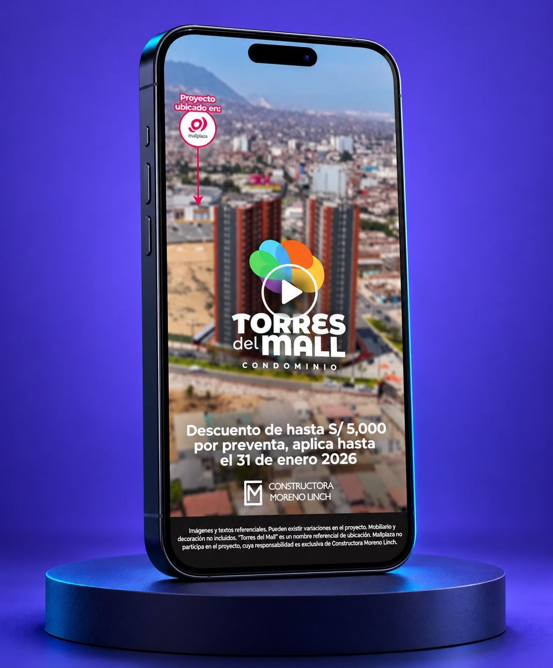Pieza vertical para reels de Torres del Mall