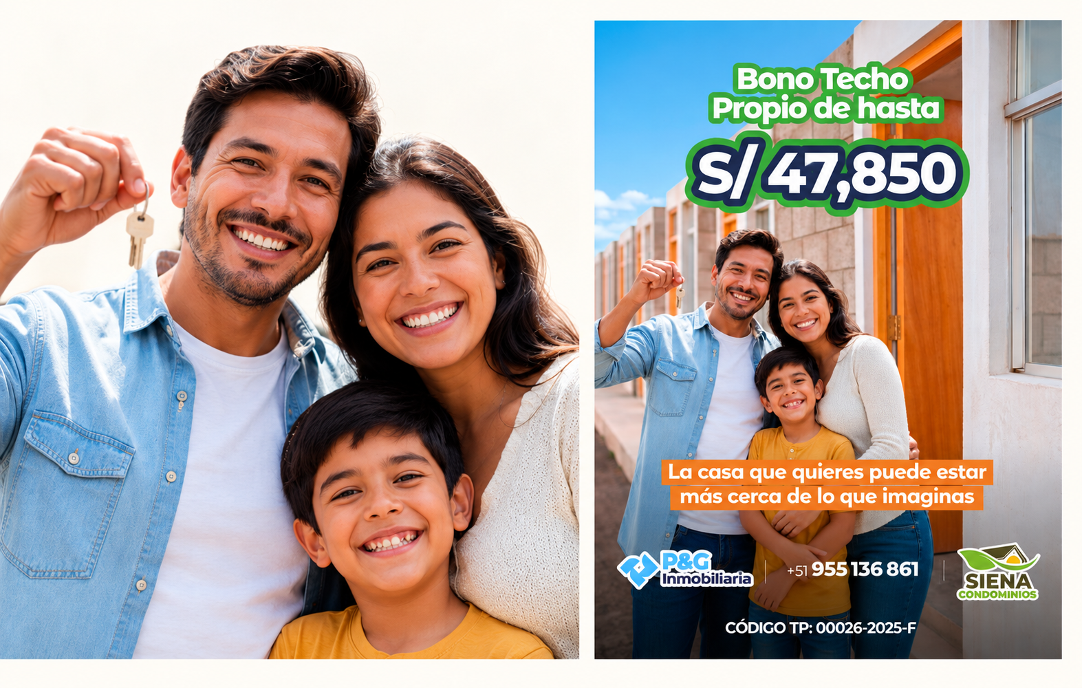 Campaña de Siena Condominios con familia y propuesta de vivienda