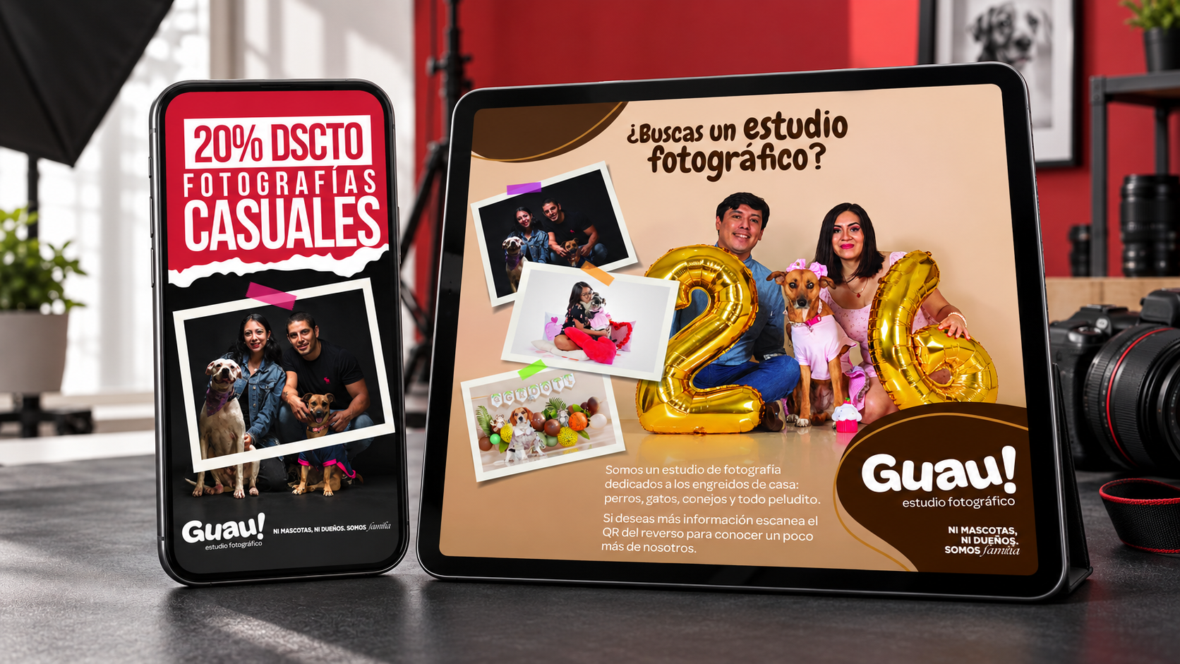 Campaña digital de Guau! en teléfono y tableta