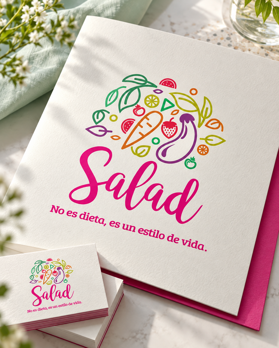 Carpeta de presentación Salad con tarjetas