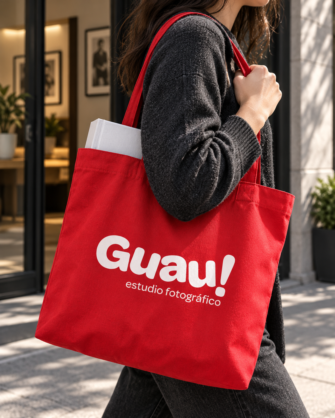 Bolsa de marca roja de Guau!