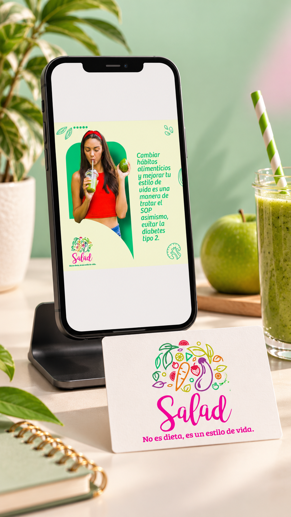 Mockup premium de SALAD en smartphone