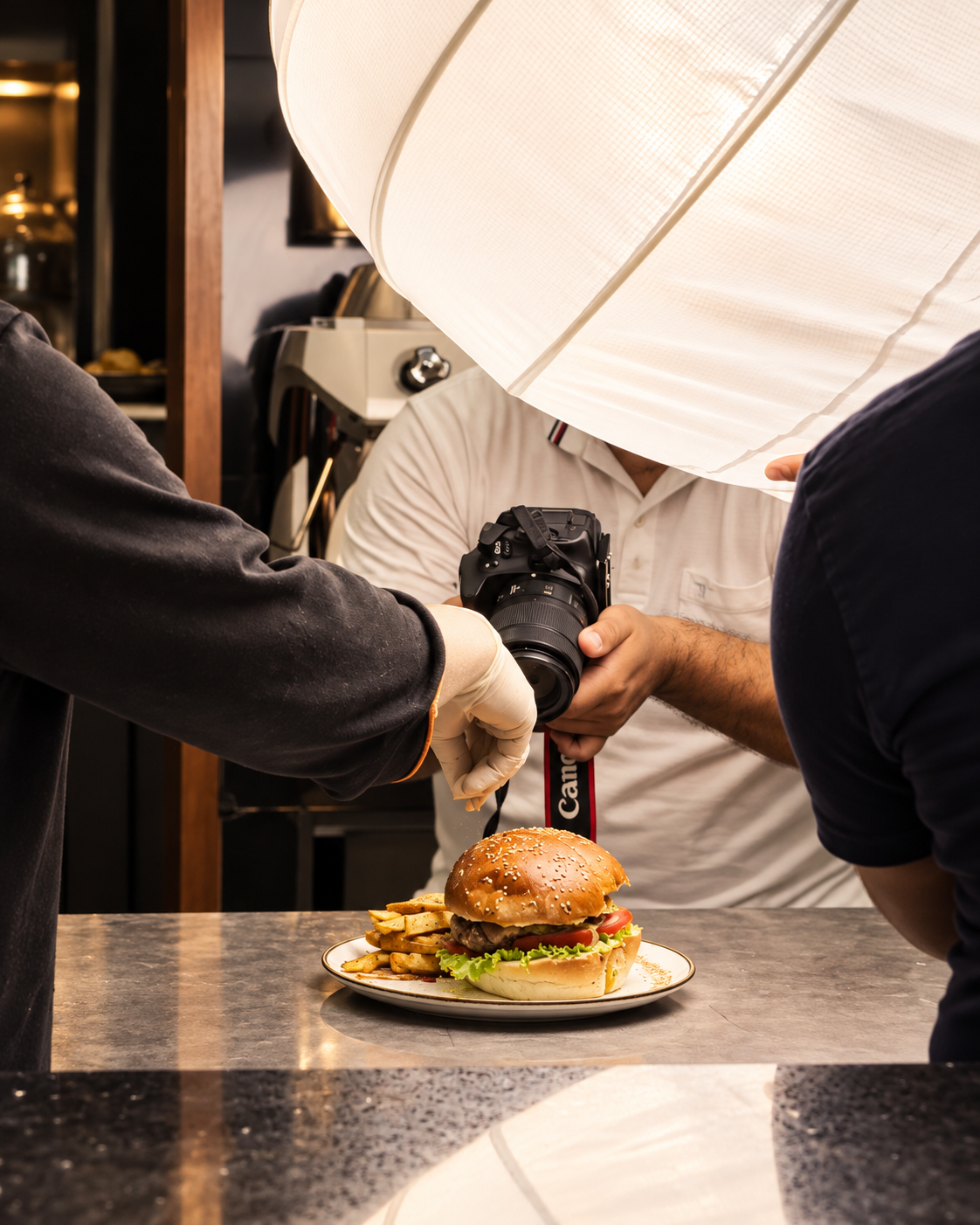 Rodaje del burger en Retórica Café