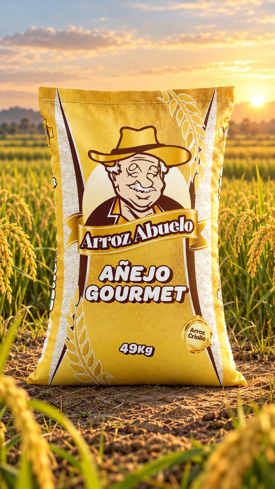Saco dorado Arroz Abuelo al amanecer-9