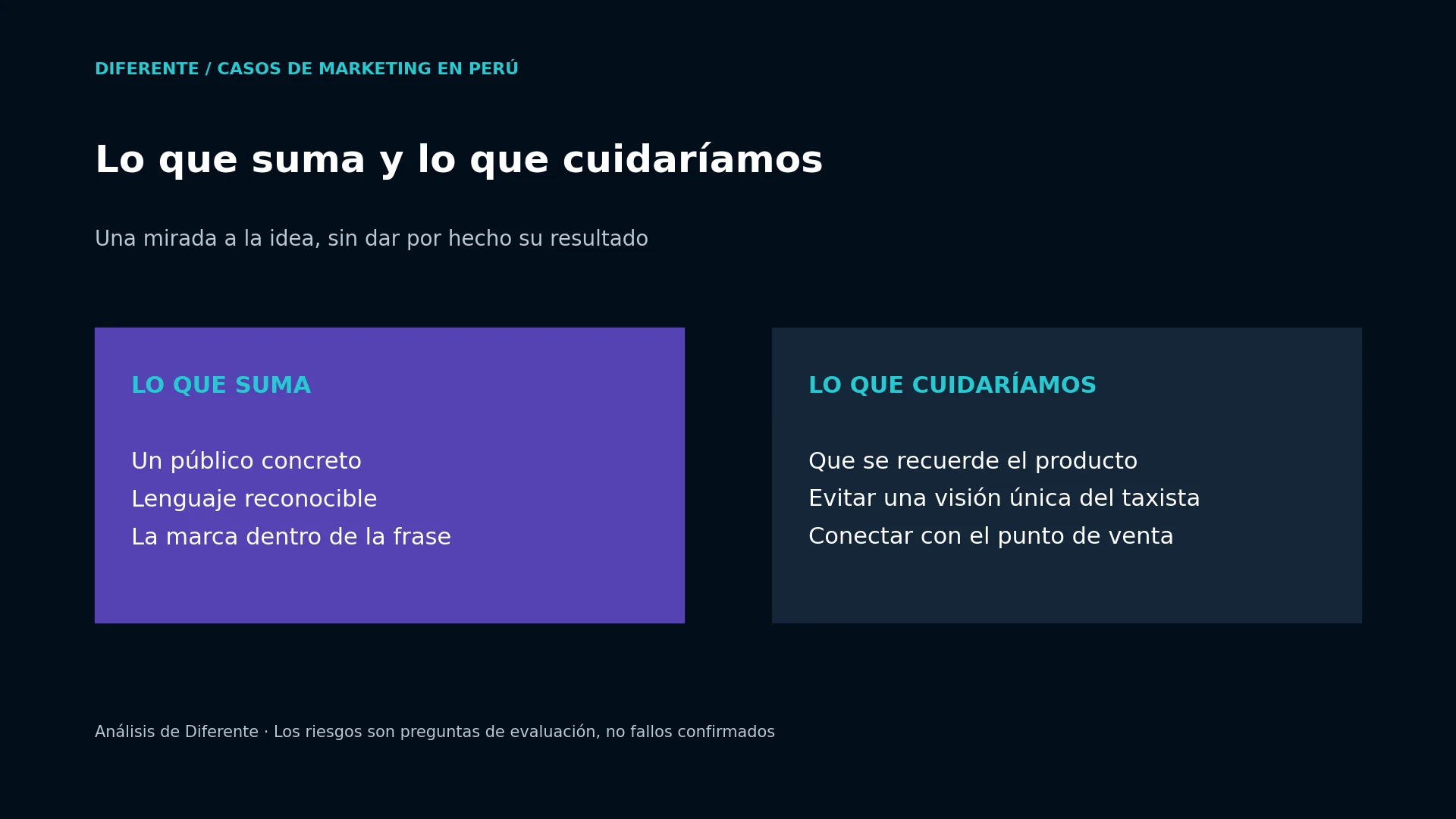 Aciertos y aspectos a cuidar en la campaña, según Diferente.