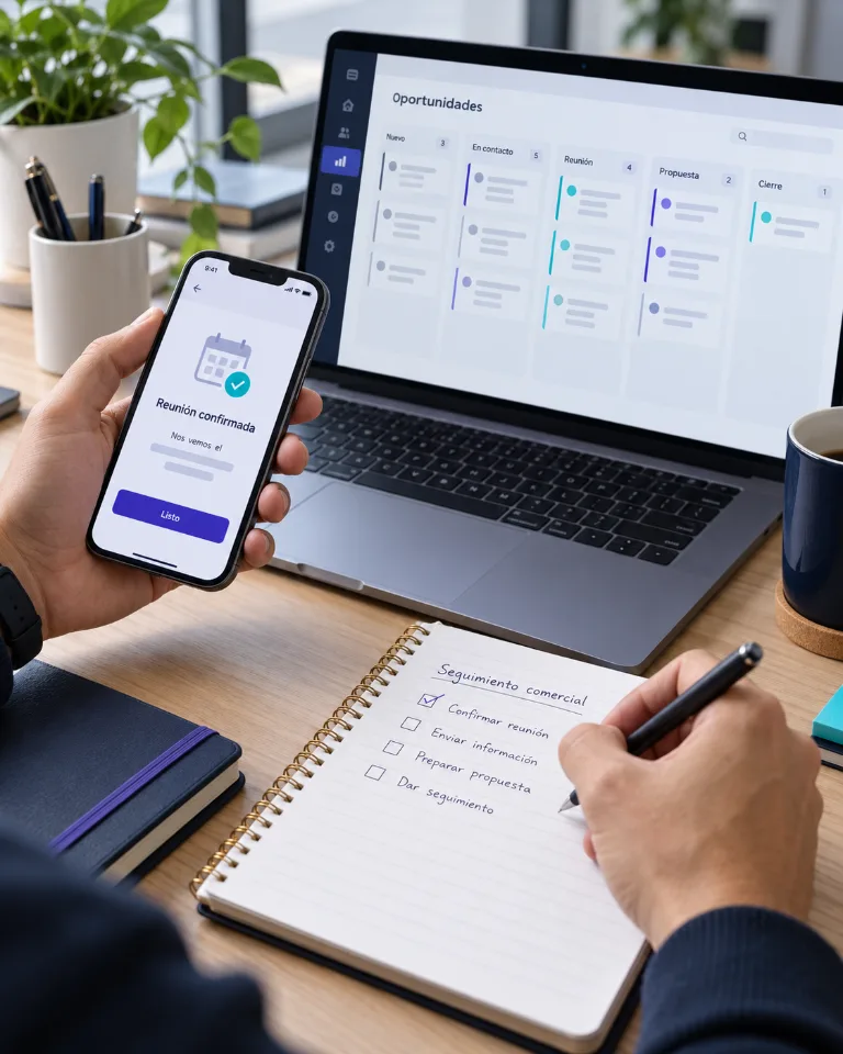 Seguimiento comercial con móvil y CRM