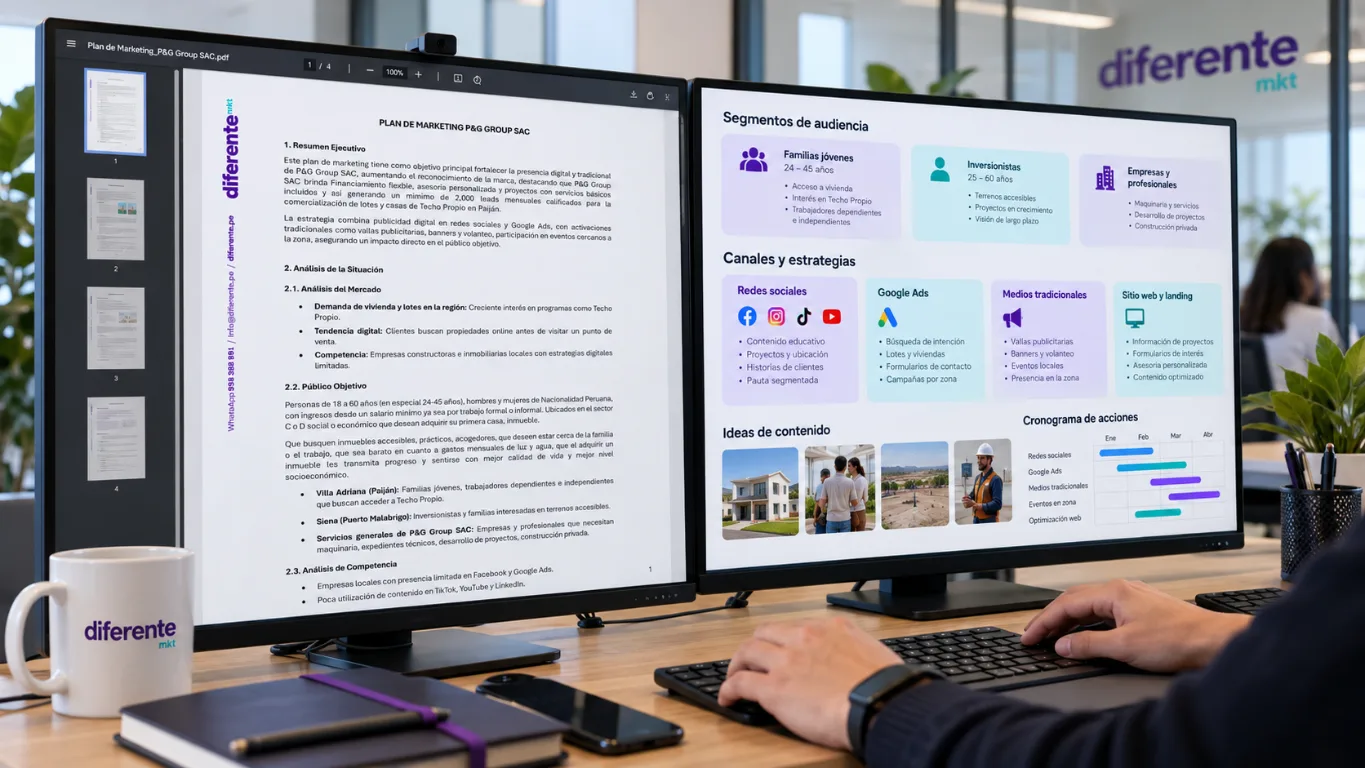 Plan de marketing en doble pantalla