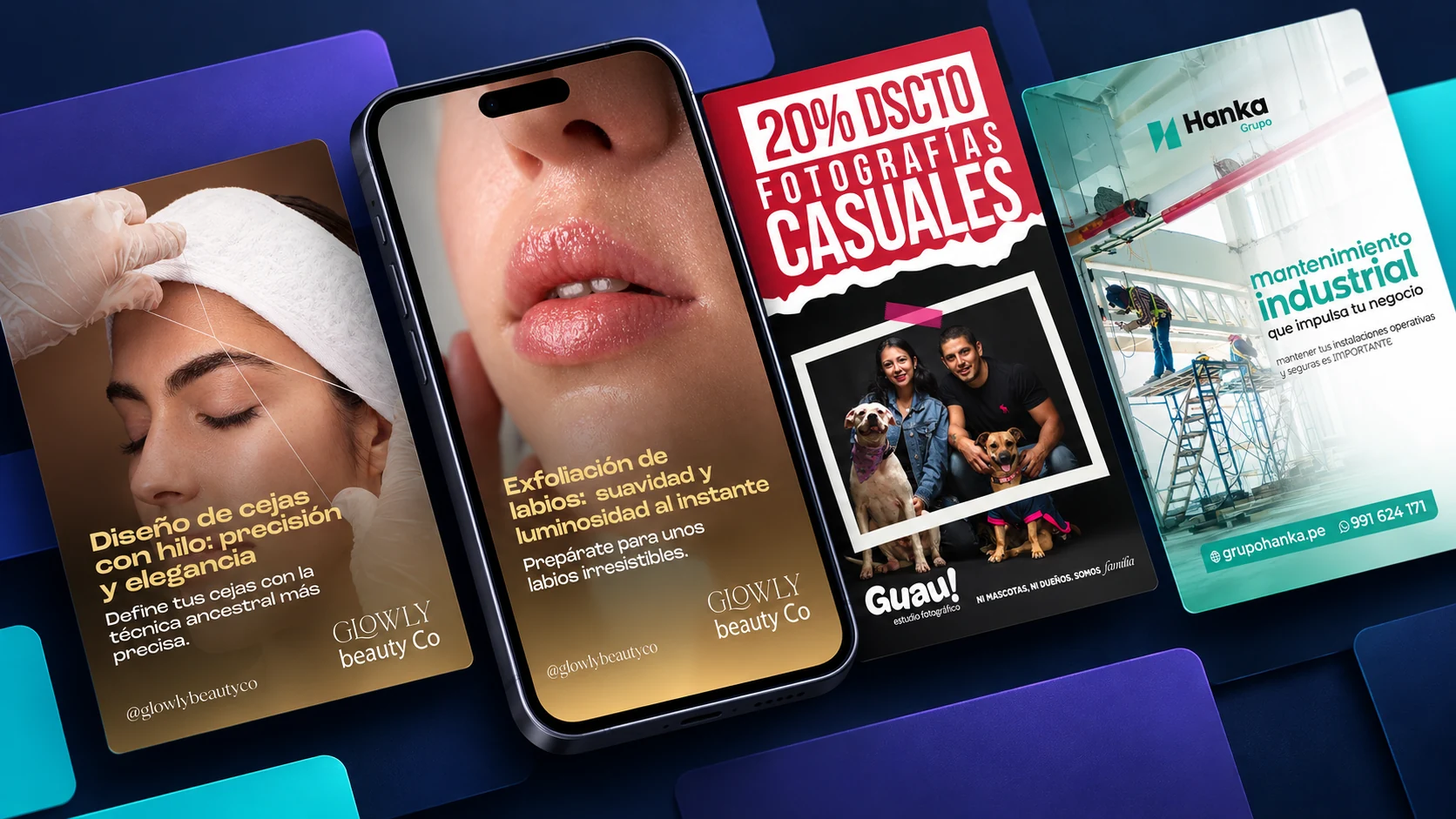 Campañas de redes sociales en distintos formatos digitales