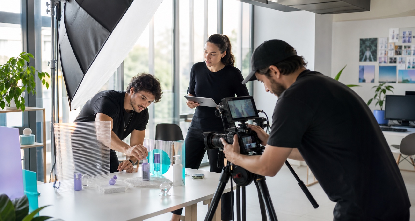 Equipo de Diferente Marketing trabajando en una producción audiovisual